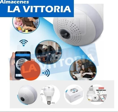 Imagen 3 de 6 de Foco Led Camara Espia Ip 360 Grados Wifi Monitoreo