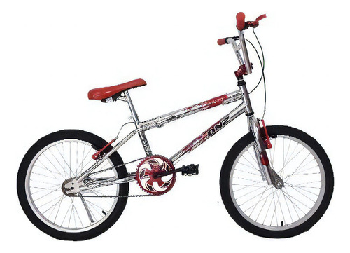 BMX DNZ Fly Freestyle aro 20 freio v-brakes cor cinza/vermelho