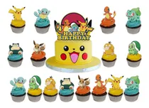 Comprar 17 Pcs Cake Toppers Pikachu Pokémon Cumpleaños Fiesta