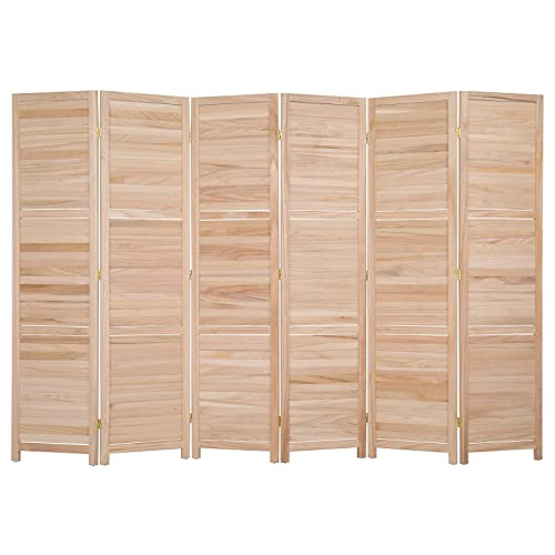 Separador Ambiente Plegable Madera Natural 6 Panel