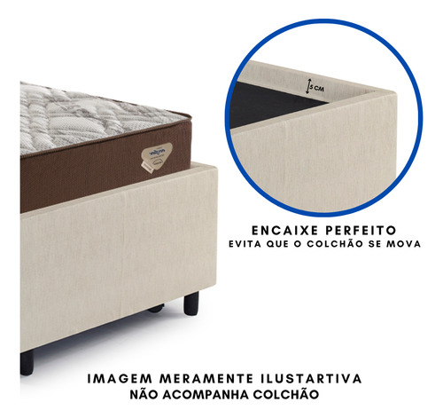 Bicama Box Para Dois Colchões Viúva 120x203 Courino Areia
