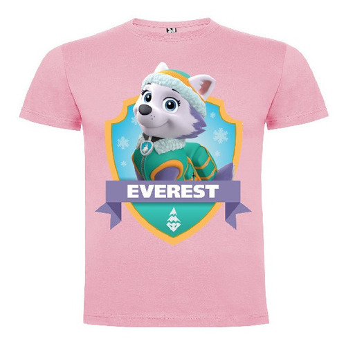 Polera Color Algodón 100% Everest Escudo Paw Patrol Niñas