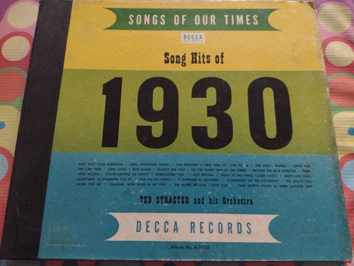 Álbum 4 Lps  Songs Of Our Times 1930 Vinilos De Carbón W