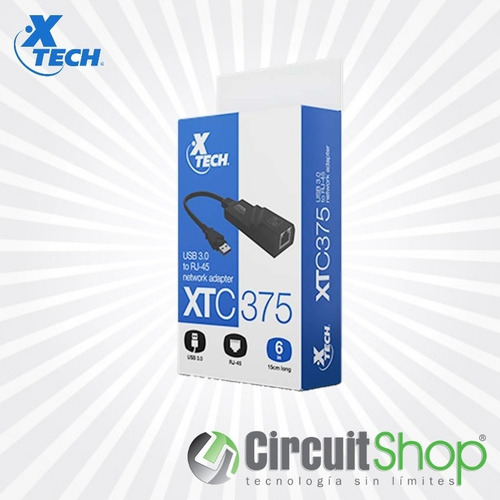 Adaptador De Red Usb 3.0 A Rj45 Xtech Xtc-375 Circuit Shop