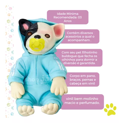 BRINQUEDO BONECO BEBÊ REBORN PET FILHOTINHOS COM ACESSÓRIOS 5840 ROMA -  Loja de Brinquedos, Móveis Infantil e Linha Baby.