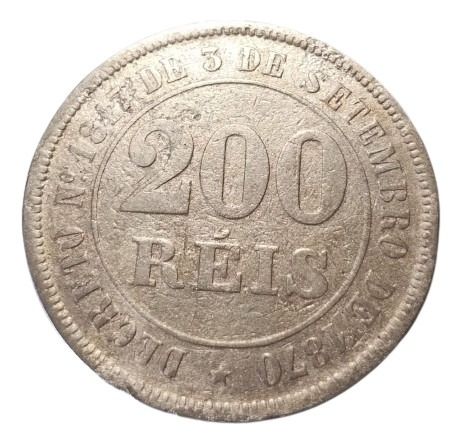 Moeda 200 Reis 1874 - Cuproniquel - Mc216 (Usado)