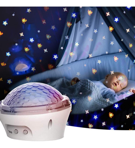 Flantor Luz Nocturna Para Niño Proyector Estrella 4 Modo Led