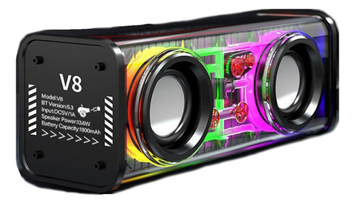 T Bocina Bluetooth Portátil Mecánico Impermeable Con Rgb