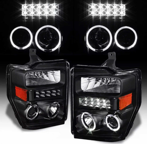 Par Faros Led Halo Ford F250 F350 Super Duty 2008 2009 2010