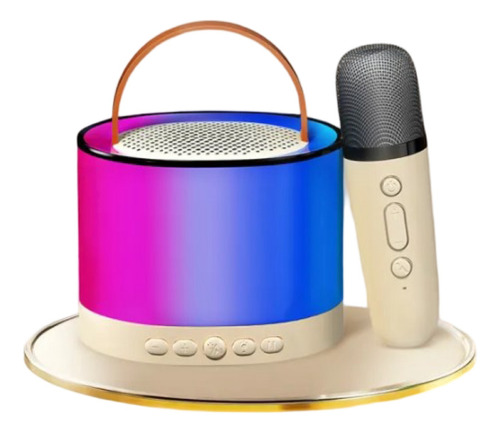 Parlante Karaoke Portátil Bluetooth Rgb + Microfono Novedad