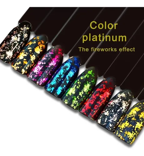 Set De 8 Pigmentos Para Uñas Efecto Flake Y Espejo