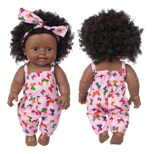 Piel Negra Africana Bebé Lindo Pelo Rizado Falda De Encaje 1 