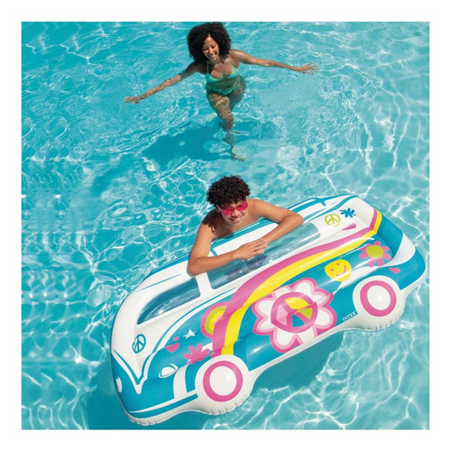Colchoneta Inflable Intex Van Hippie 178 X 23 X 91 Cm 58728 Azul Claro