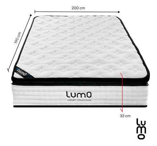 Colchon King Size Deluxe 32cm Eurotop Memory Foam Hibrido