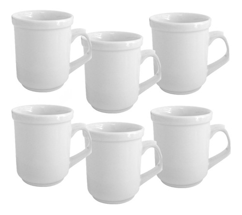 Set X6 Jarro Cafe Jarrito Porcelana Oxford 120ml Blanco