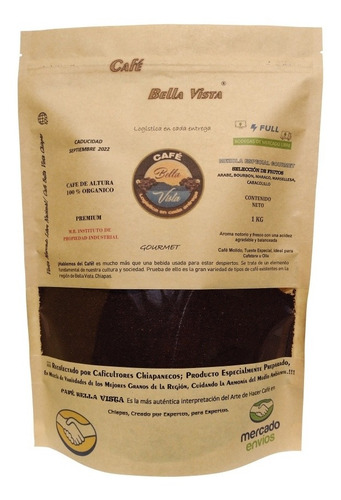 Café De Chiapas 100% De Altura Tostado Artesanal Molido 1kg