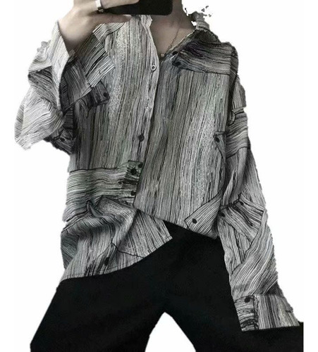 Camisa Versión Coreana Moda Guapo Popular Hombre