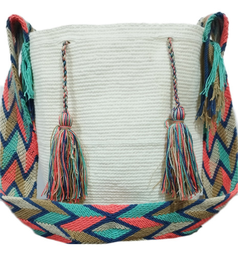 Mochilas Wayuu Blanco Hueso Originales Hechas A Mano