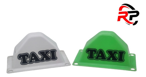 Aviso Taxi Casco Blanco Y Verde 