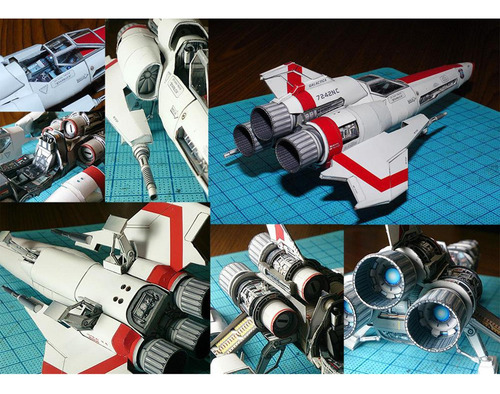 Battlestar 2 Mk2 Barco 3d Papel Modelo Kit Diy Nave Espacial