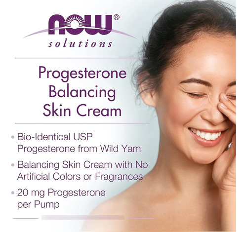 Crema Natural Menopausia | Now 85g | Progesterone | Wild Yam Sin Esencia