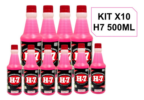 Kit 10 Desengraxantes Limpeza Profunda H7 500ml