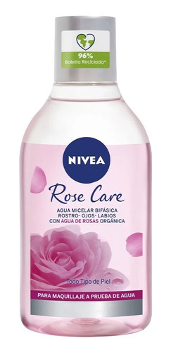 Nivea Rose Care Agua Micelar Bifasica Rostro Ojos Labios 400