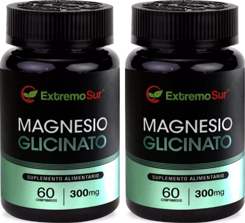 Pack 2 Magnesio Glicinato 300mg 120 Comprimidos