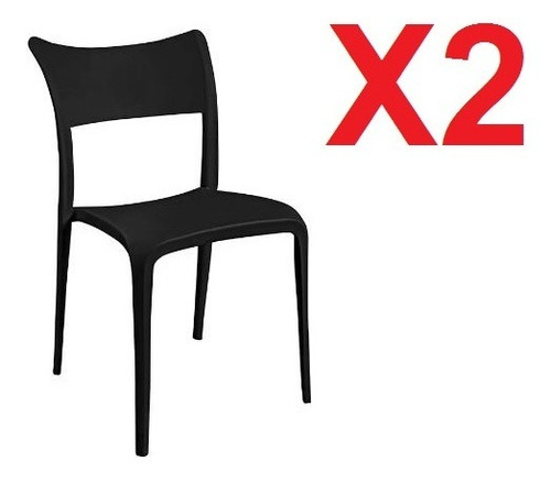 Silla De Plastico X2 Apilable Diseño Verona Baires4 