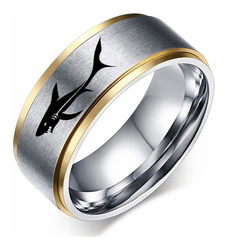 Anillo Con Diseño De Tiburón Para Hombre Y Mujer Titanium R