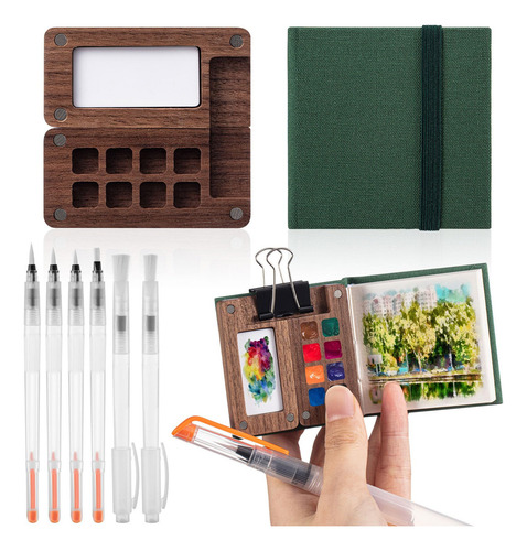 Mini Juego De Paleta De Acuarela Portátil, Caja De Pintura