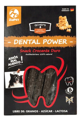 Qchefs Snack Dental Antibacterial Crocante Duro Perro 72 Grs