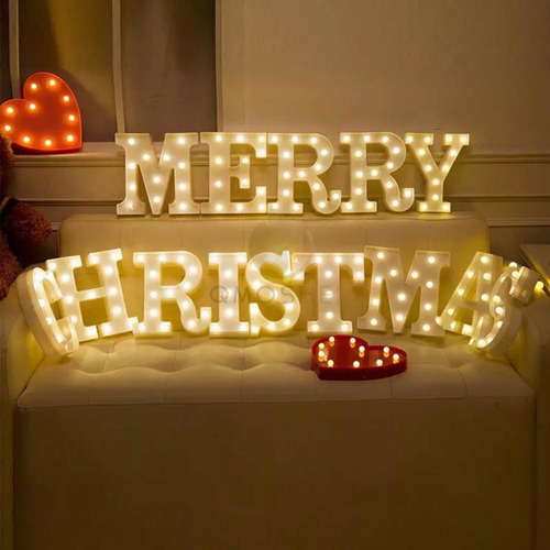 Imagen 3 de 8 de Letras Y Números Led 3d Luces Foco Lampara Decora Abecedario