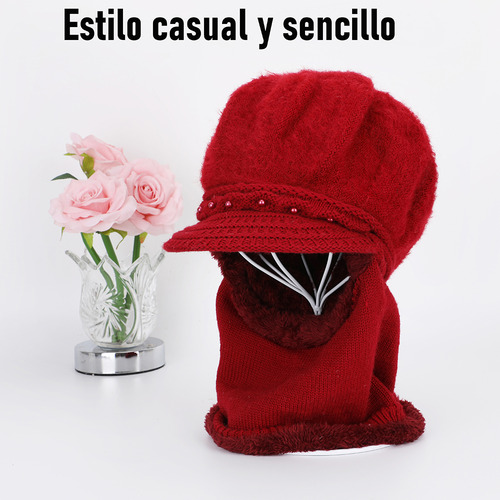 Gorro Mujer Cálido Prueba Viento Proteccion Cuello Y Rostro