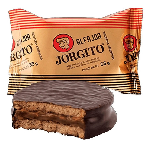 Alfajor Jorgito Chocolate 55g Caja X24 Sobre Ruedas Juguetes
