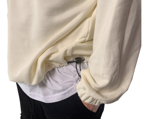 Imagen 3 de 4 de Buzo Frizado Oversize Hoodie Liso Unisex Aesthetic Invierno