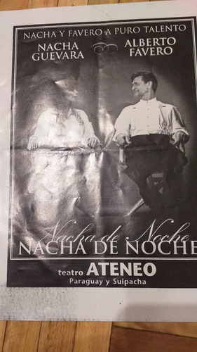 Programa Nacha Guevara Alberto Favero Nacha De Noche 1996