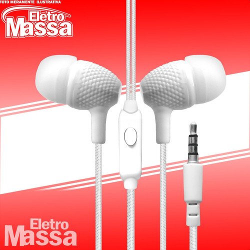 Fone De Ouvido Tipo P3 Com Microfone Estereo Com Fio