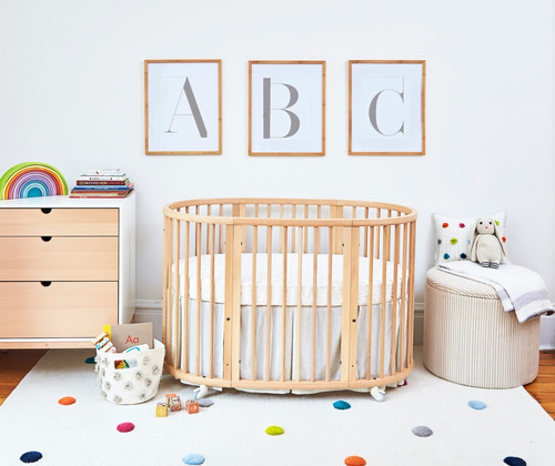 Sabana De Algodón Para Cuna Stokke Sleepi Bed - Blanco Color Peachy Pink Diseño De La Tela Liso
