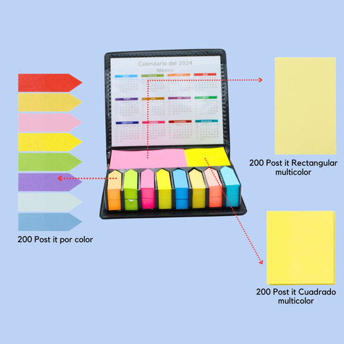 30 Estuches De Notas Adhesivas Post-it's De Colores Oficina