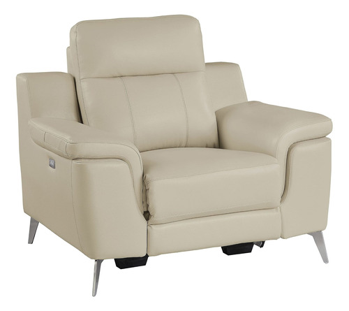 Ezra Power Reclinable Piel Autentica Color Beige