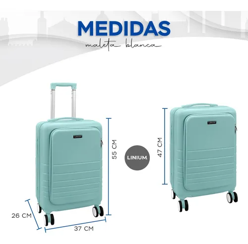 Maleta De Mano Linium Equipaje Para Cabina Avión Candado Tsa Color Aqua