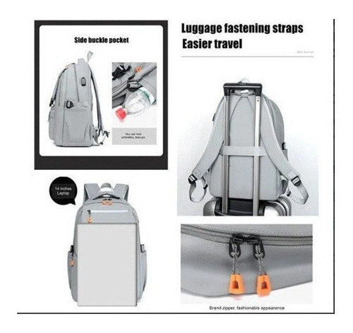Mochila Hombre Estudiante Universitario Color Light Grey