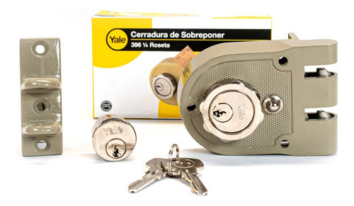 Cerradura De Sobreponer Izquierda Yale 396 Roseta Color Beige