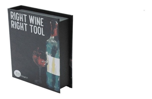 Kit Acessórios Para Vinho Bon Gourmet Preto - Linha Luxo
