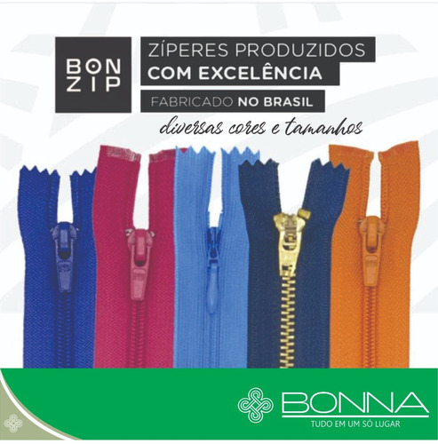 10 Zíper Nylon Destacável 50cm Diversas Cores Para Jaquetas Cor Por Mensagem