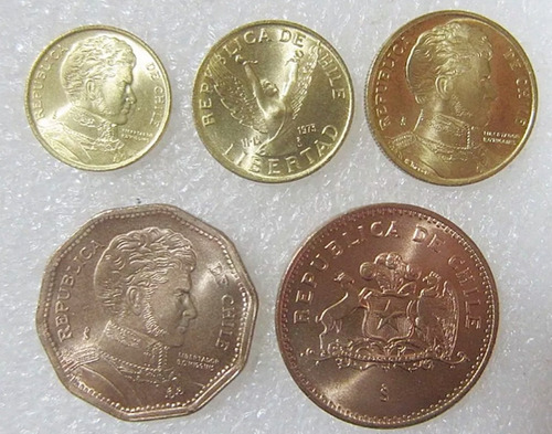 Set Monedas 100 50 10 Pesos Chile 1990's Unc Nuevas