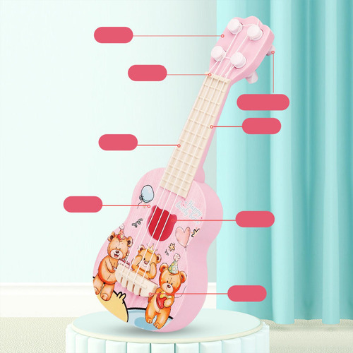Mini Ukelele Guitarra Juguete 4 Cuerdas Ajustables Para