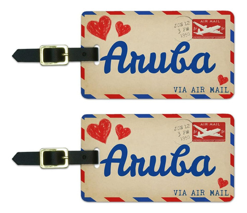 Graphics & More Air Postal Amor Por Aruba Equipaje Maleta Et