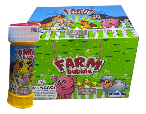 12 Bolha De Sabão Animais Farm Bubble Festa Lembrancinha Cor Fazendinha